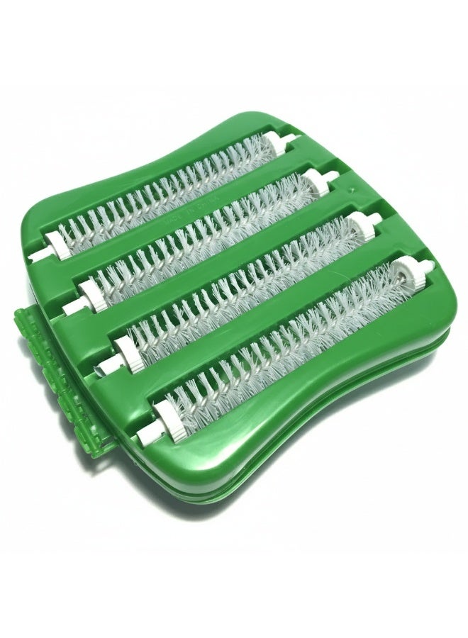 فرشاة تنظيف السجاد اليدوية بـ 4 رولات، كنس ولمّ الغبار والفتات مع خزان مدمج، منظف يدوي متعدد الاستخدامات للكنب، الطاولات، السجاد، وفرش السيارات - Image 3